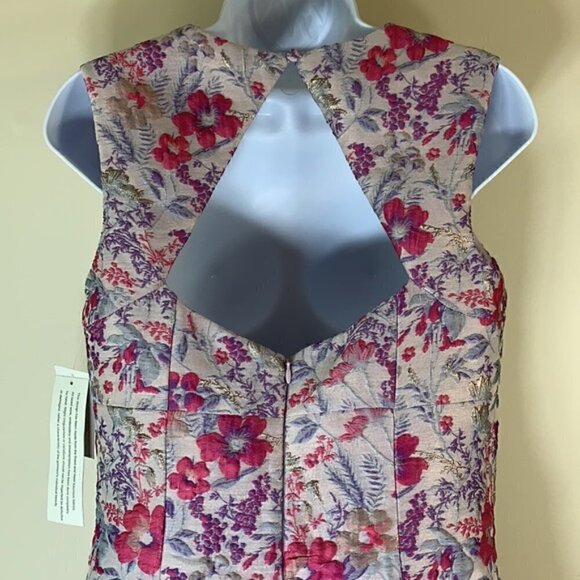 NWT. Aidan Mattox 6 Jacquard Open Back Flare Dress. - Picture 14 of 16